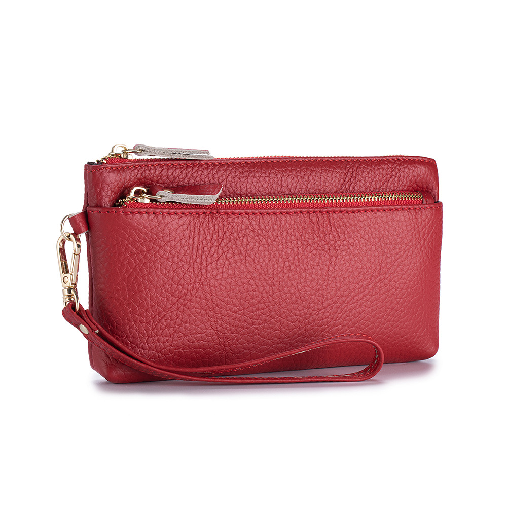 Accordion Wallet Zip - 2026 ソフト本革ロングリストクラッチバッグ 女性用、都会的なミニマリスト風ペブルドレザージッパーロングウォレット 大容量