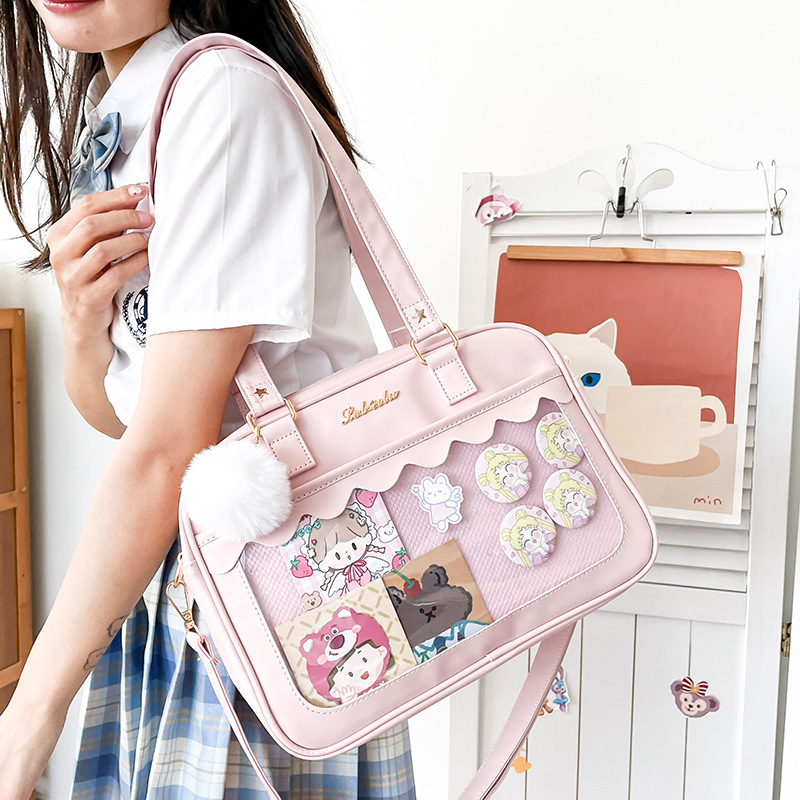 Luxury Bags In Japan - カワイイ-女性用透明ショルダーバッグ,トートバッグ,学生用ショルダーバッグ,プレッピーラグジュアリー,日本スタイル,新作コレクション