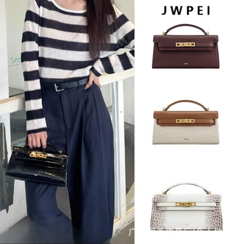 Structured Handbag Top Handle - JW PEI Noor レディース クロコ型押しレザー トップハンドルバッグ