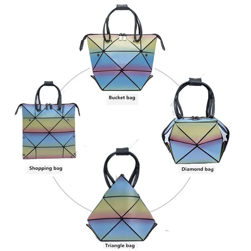 Luxury Bags In Japan - ファッション女性用ハンドバッグ高級ショルダーバッグデザイナー2024折りたたみ式トートバッグトップハンドル付き女性用大容量幾何学模様バッグ