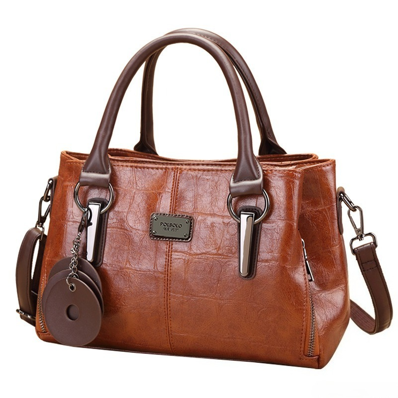 Luxury Bags Everyday - 時代を超越したヴィンテージクロスボディバッグ 女性用 本革ショルダーバッグ フルグレインレザー 普段使いに最適なソフトな大型高級ハンドバッグ