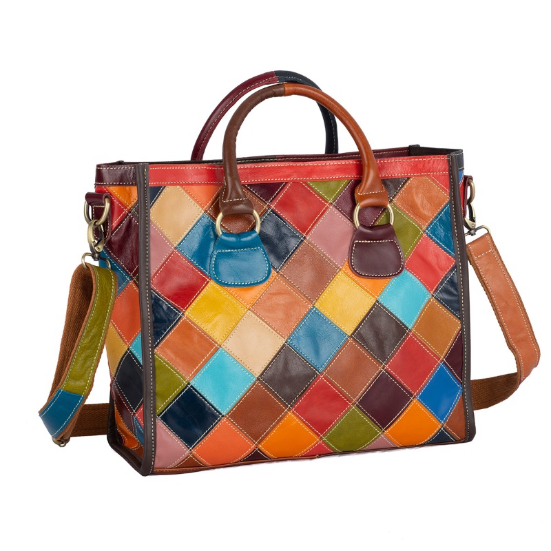 Luxury Bags Everyday - ヴィンテージショルダートートバッグ ハンドバッグ 女性用 本革 エレガント アーティザン