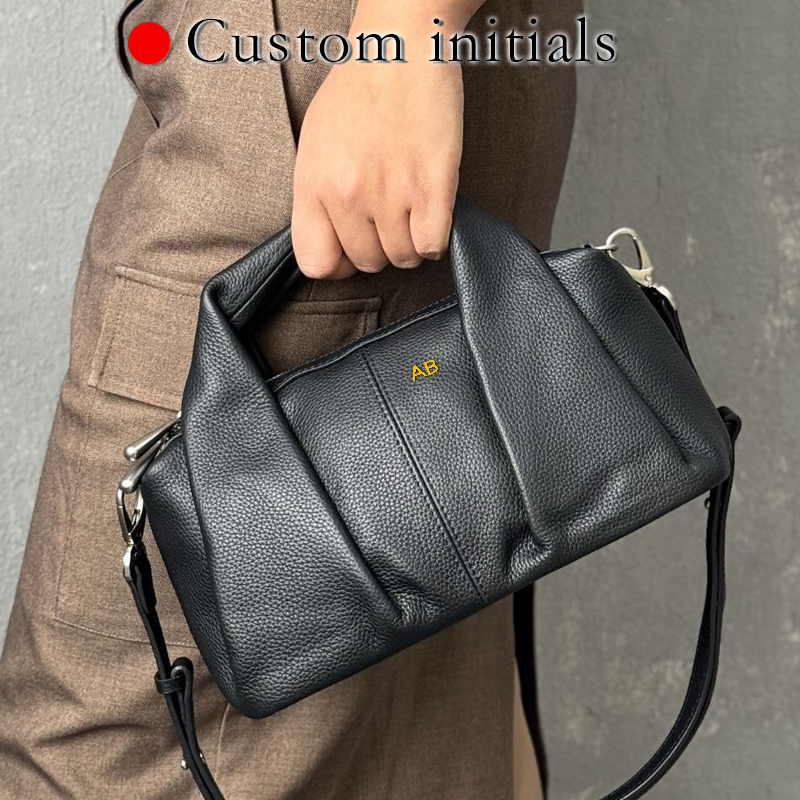 Luxury Bags In Japan - カスタムイニシャルレザー枕バッグ女性のための高級デザイナーハンドバッグ財布 2026 新しい牛革ハンドル日本スタイルショルダー