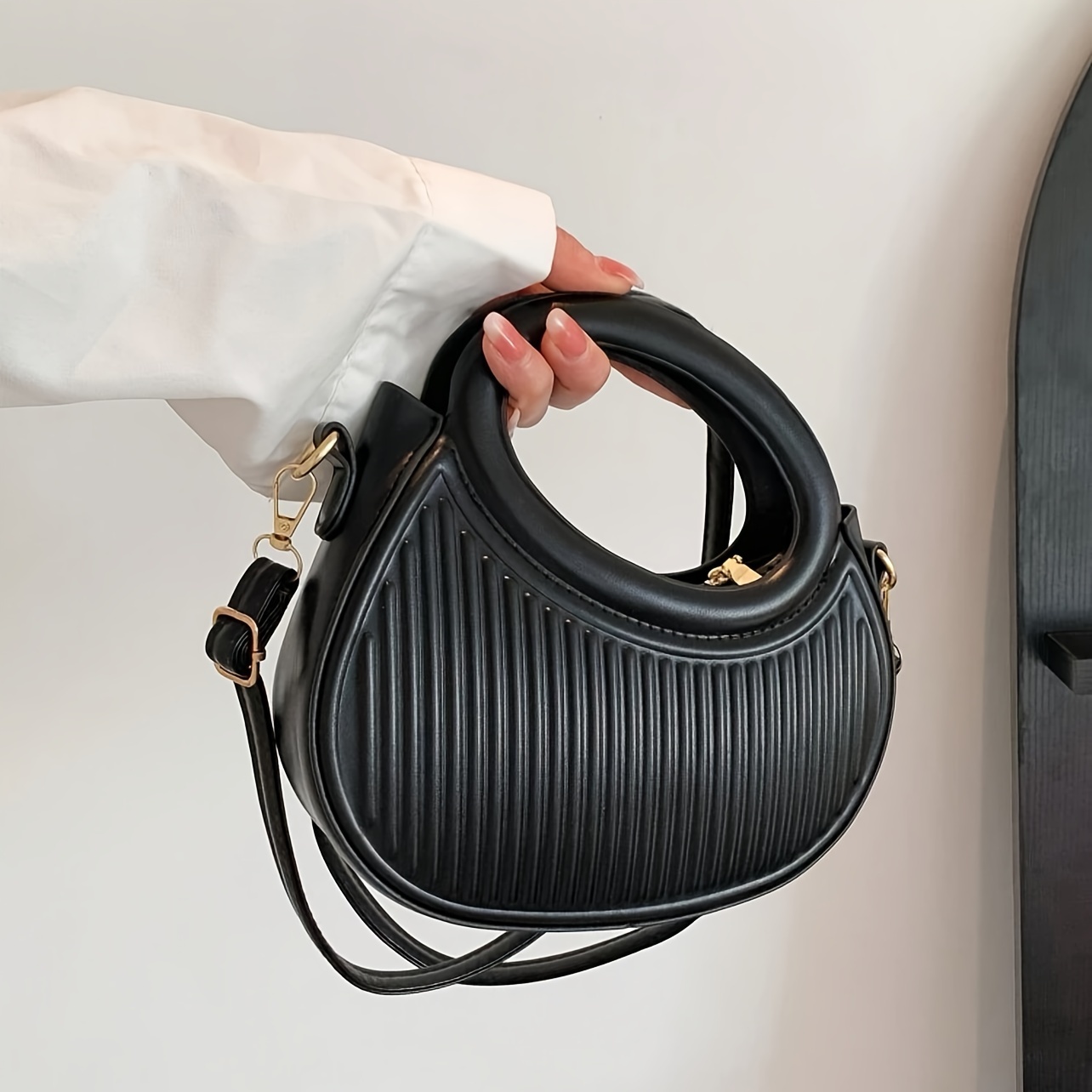 Luxury Bags Everyday - シックなストライプデザインの女性用クロスボディバッグエレガントな合成皮革ハンドバッグ、財布、高級感のあるショルダーバッグ、日常使いに最適