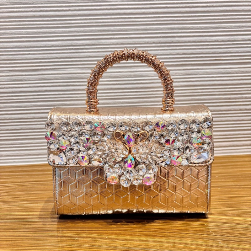 Luxury Bags Collection - 高級グリッタークリスタルラインストーンイブニングバッグヴィンテージサーペンタインダイヤモンドハンドバッグエレガントな花柄バンケットバッグ