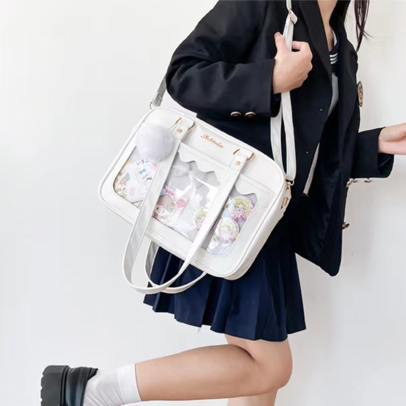 カワイイ-女性用透明ショルダーバッグ,トートバッグ,学生用シ - Luxury Bags In Japan のレビューと価格