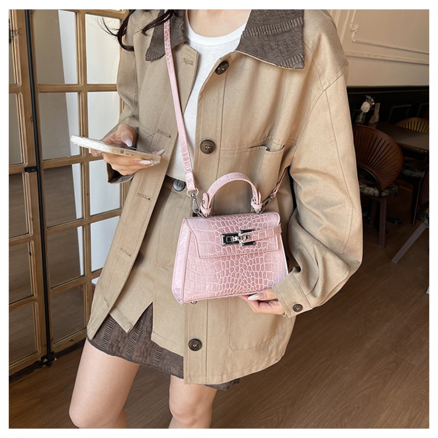 女性用ストラクチャードトップハンドルハンドバッグ、クロコダイ - Structured Handbag Top Handle のレビューと価格