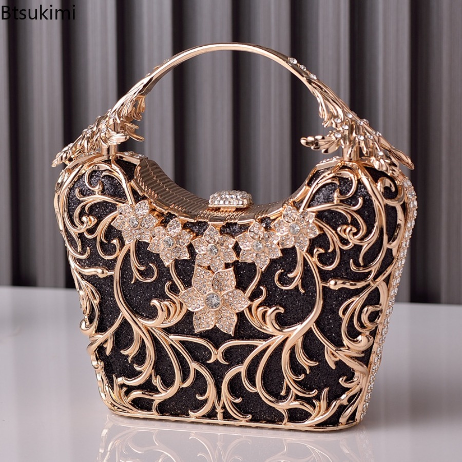 中空金属製イブニングバッグ女性のファッション光沢のあるパーテ - Luxury Bags Collection のレビューと価格