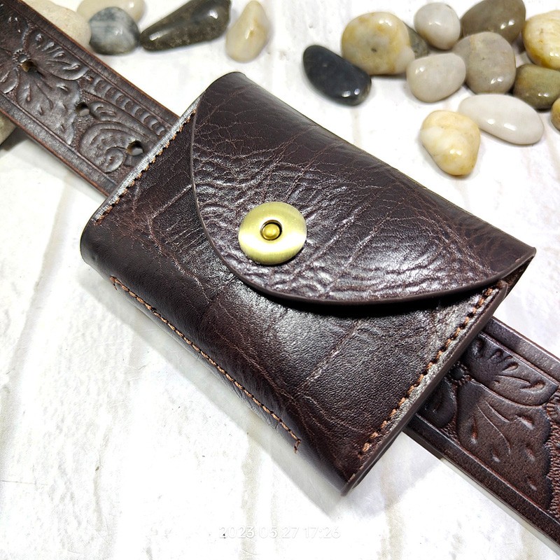 Blongk-男性用の小さな本革バッグ,カードホルダー,キー - Accordion Wallet Zip のレビューと価格