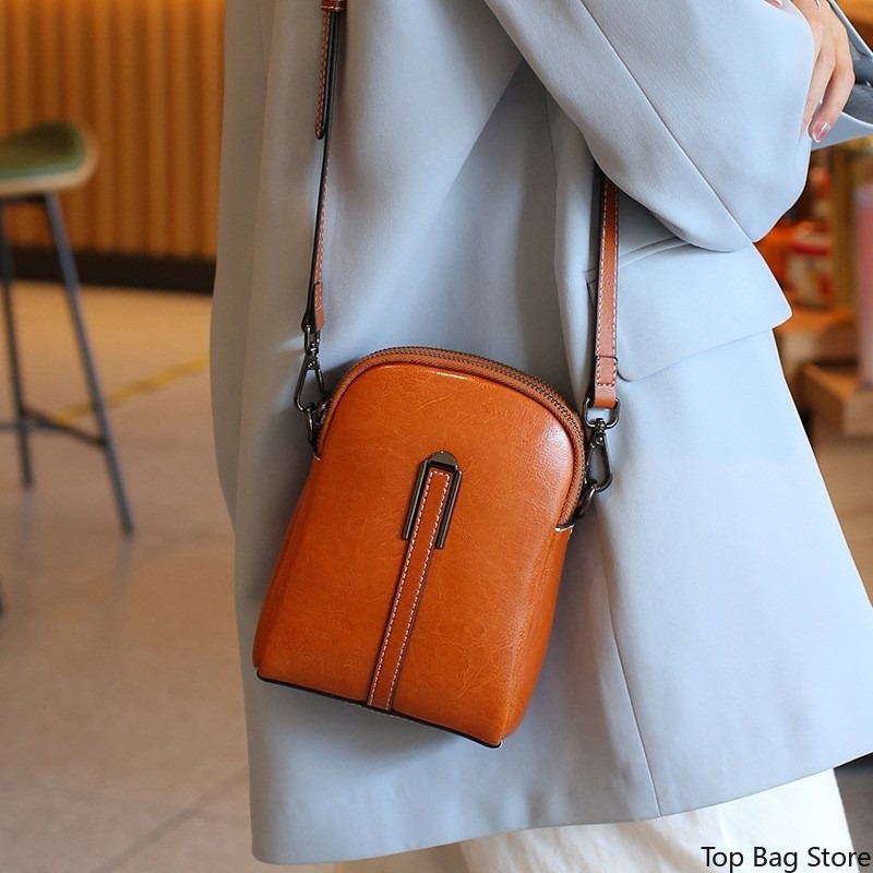 本革ショルダーシェルバッグ レディース ワックスレザー ミニ - Quiet Luxury Bags Crossbody のレビューと価格